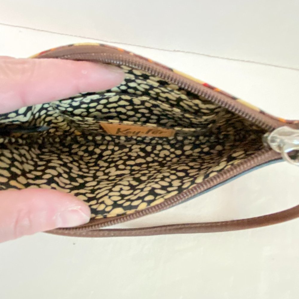 Fossil Key-Per Coated Canvas Wristlet New With Ta… - image 8